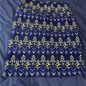 LuLaRoe Navy and Cream Geometric Pencil Skirt